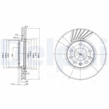 2x Bremsscheibe DELPHI BG3142 passend für OPEL SAAB VAUXHALL LOTUS