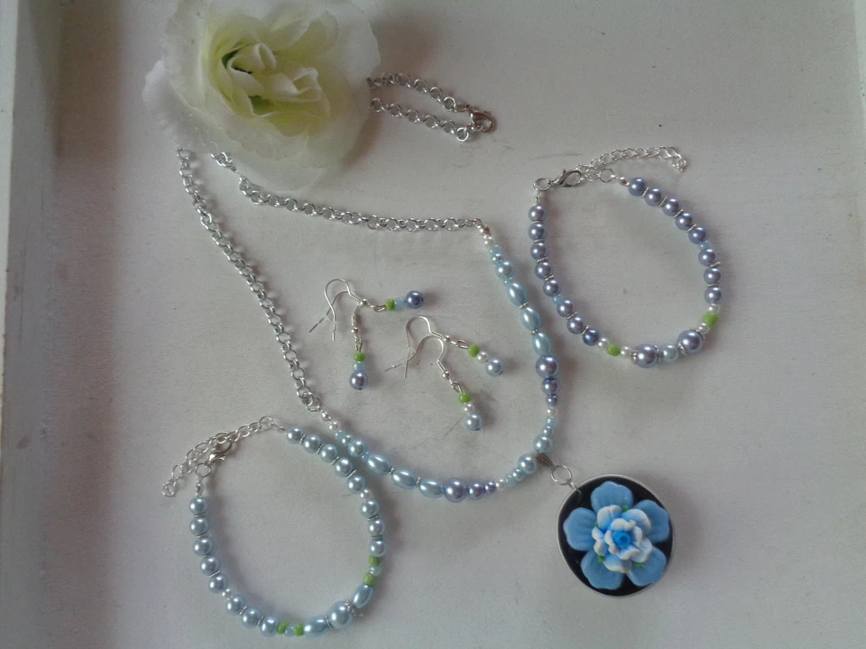 Schmucksets Halskette + Armband + Ohrhaken 5 Varianten auswählbar UNIKATE