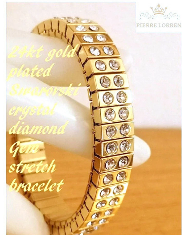 2ct Swarovski Crystal bracelet gift for her Artisan Handmade 24k 96 Handset Gems - Image 2 of 4