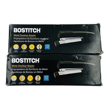 2 Staplers Bostitch Metal Desktop Stapler 20 Sheet Dual Clinch *Read*