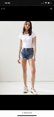 AGOLDE Parker Vintage High Rise Denim Cutoff Short in Rock Steady