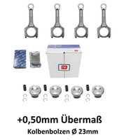 4X Kolben +0,50 ÜBermaß+Pleuel+Lager FüR VW 2.0 Tfsi 130050059921 06H107065DM 06
