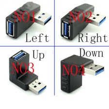 USB 3.0 Male to Female Angle Adapter Connector Plug Jack for Laptop PC Computer
