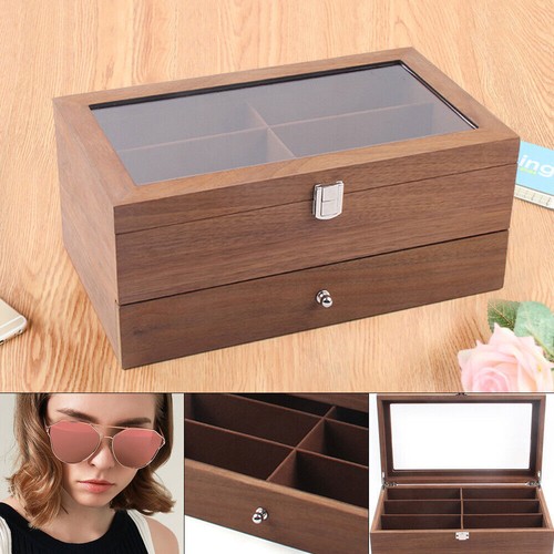 12 Slot Sunglasses Organizer Box Eyeglasses Display Case Storage for Women Men - Picture 12 of 12
