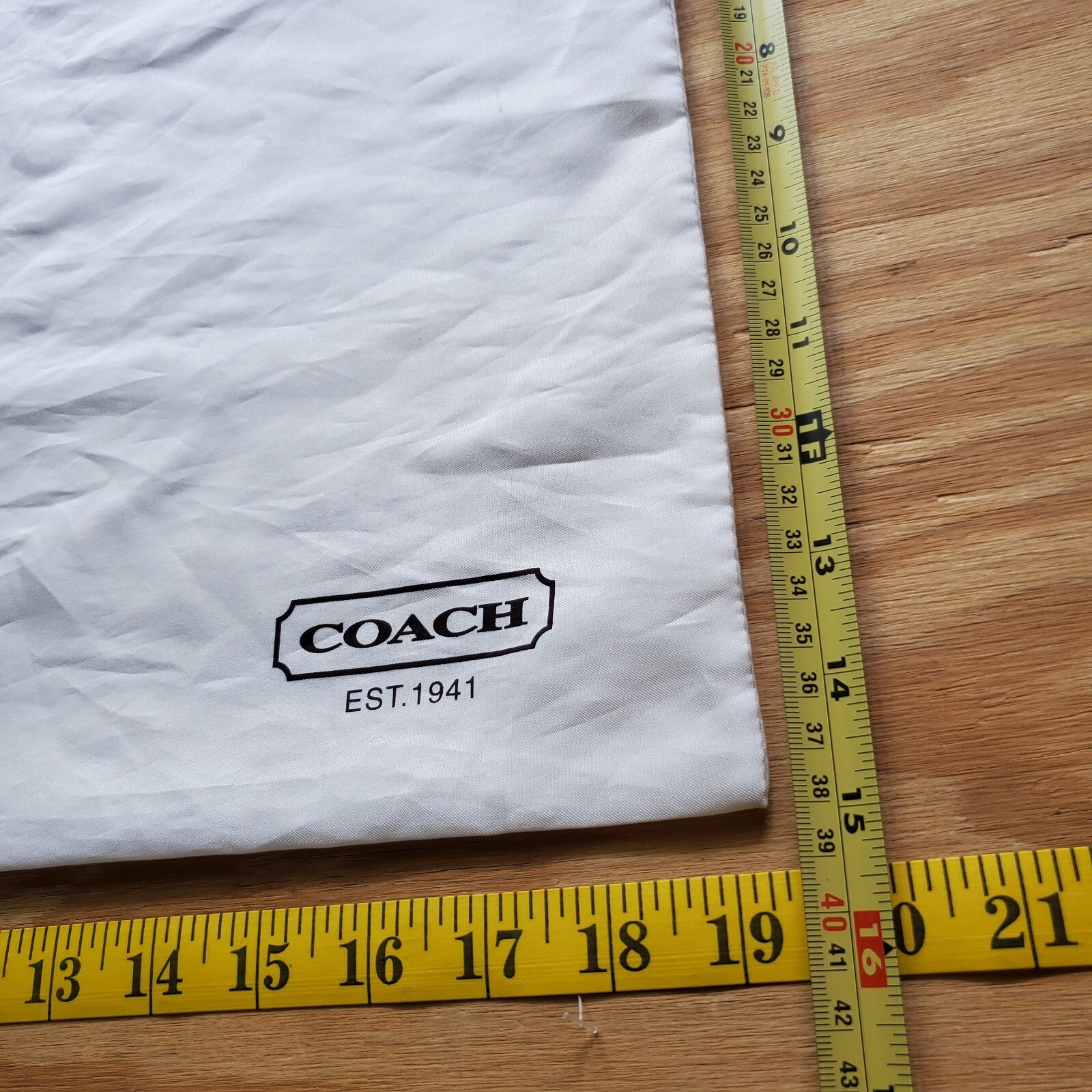 Coach Dust Bag Protective Cover White with Medium Brown Logo 19x16