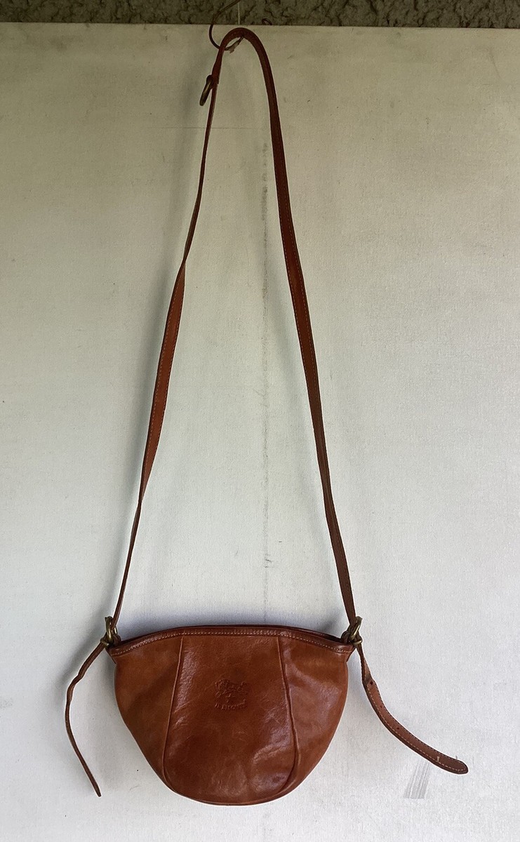 Vintage IL BISONTE W.A.DI FILIPPO Brown Leather Crossbody Bag
