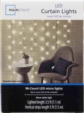 Mainstays 96-Count Indoor Curtain Lights, 2 pack