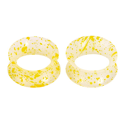 Glitter Spots Silicone Ear Skins Flesh Tunnels Ear Gauges Plug Stretcher 4G-5/8
