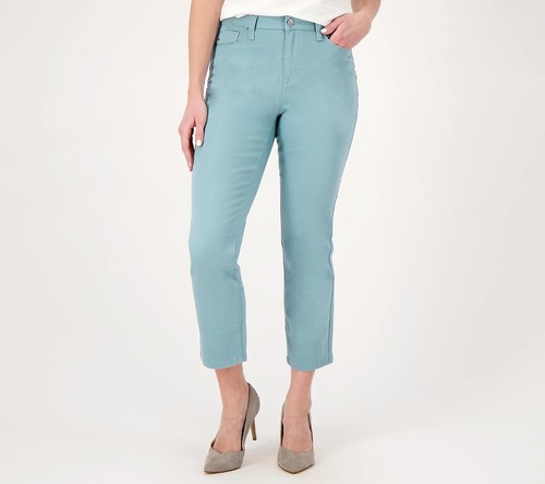 Laurie Felt Regular Wave Denim 5-Pocket Crop Straight Jeans-Blue-Reg 10-A282085 - 第 1/2 張圖片