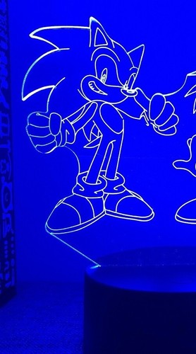 Sonic veilleuse herisson tail lampe Led décoration 16 Couleur avec télécommande - Photo 3 sur 10