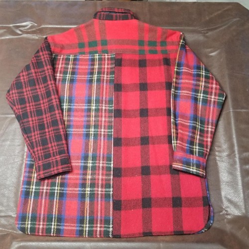 VTG Robert Stock Red Buffalo Plaid Tartan Wool Blend Shacket Size L - Picture 2 of 3