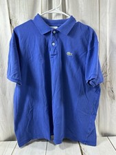 Lacoste Classic Fit Mens 3XL 8 Pique Logo Polo Shirt Blue Preppy Crocodile