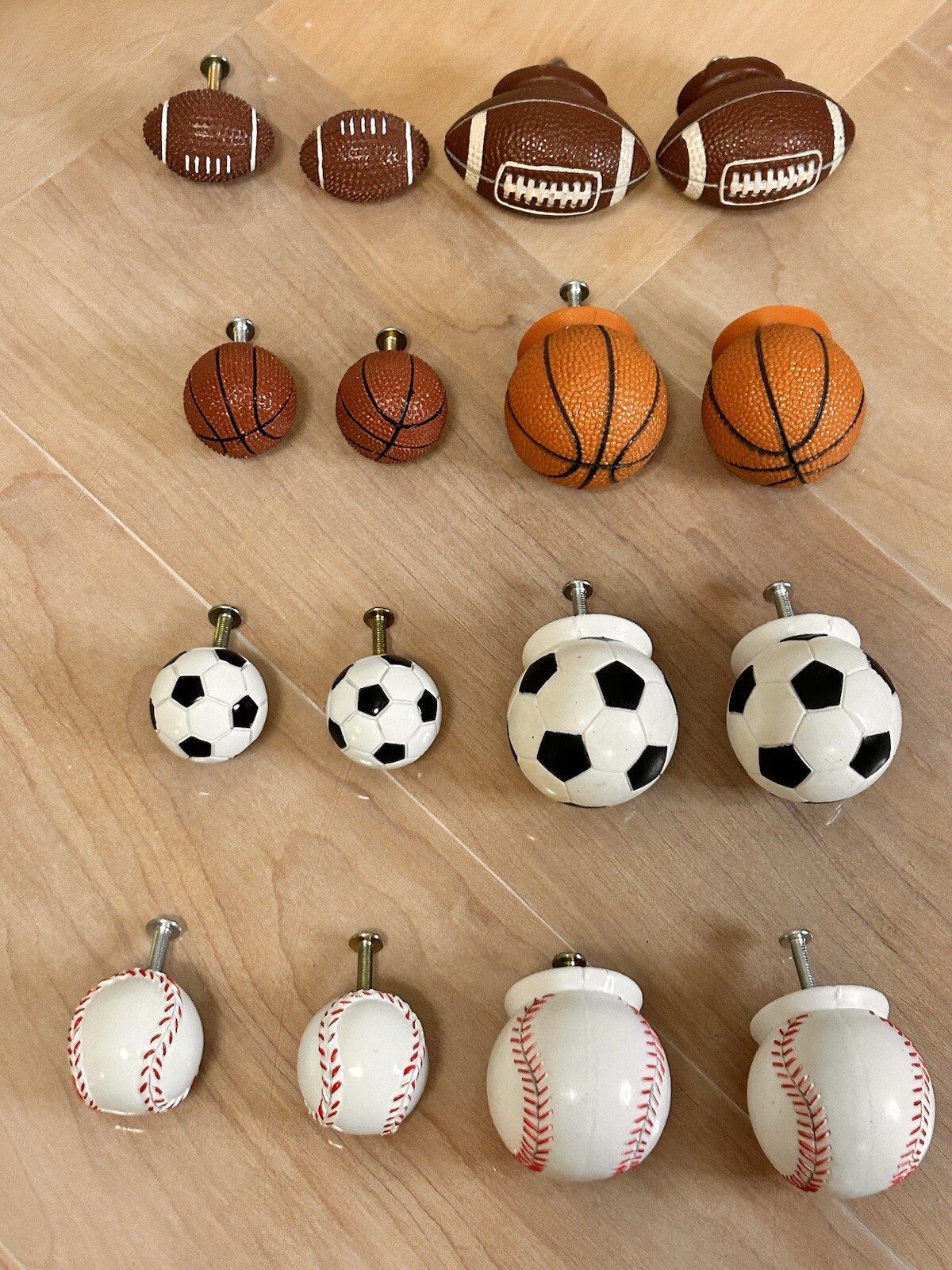 Sport Drawer Pulls Handles Football Baseball Soccer Basketball Lot of