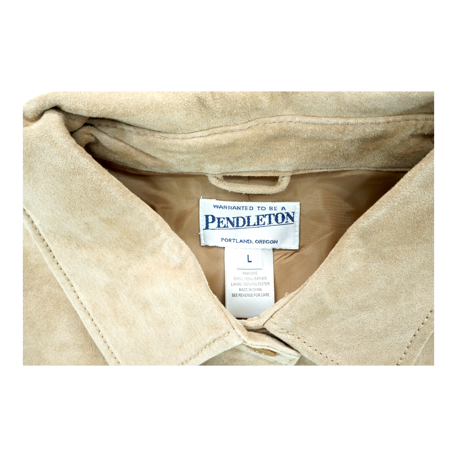 Pendleton Women's Large 100% Leather Button Up Ja… - image 7