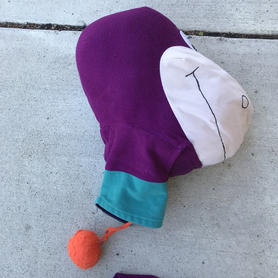 Handmade Dino Flintstones Halloween Costume Jumpsuit Head Piece Gloves Youth Sz - Image 4 of 4