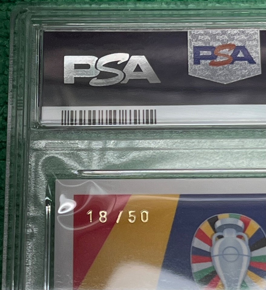 Jude Bellingham EURO ‘24 ENERGY BLUE MATCH ATTAX. GM4 18/50 Top Pop PSA