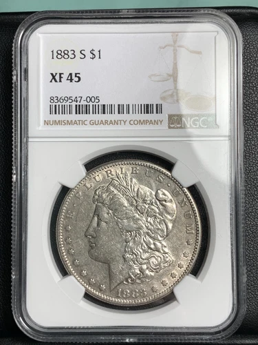 1883-S $ MORGAN SILVER DOLLAR NGC XF45 "RARE DATE"