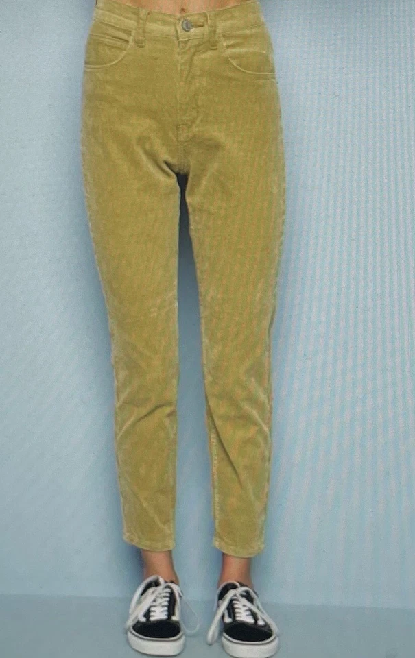 Brandy Melville Mujer Beige Y2K Marfil Bootcut Pana Pantalones, Talla Única Boho Foto 2 de 4