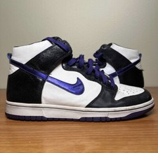 Nike Dunk High GS White Varsity Purple Metallic Size 6.5y 6.5 Shoes 308319-151