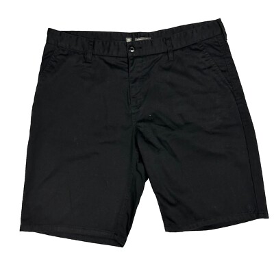 Element Men's Chino Shorts Size 36 Black Skate Wear Zip Fly