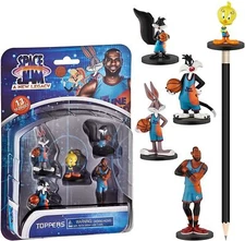 Space Jam 5pk Pencil Toppers Tweety Sylvester Penelope LeBron Character Figure