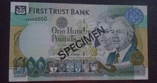 IRELAND NORTHERN, First Trust Bank, P 139b specimen £100, 1998, UNC , 30% discou