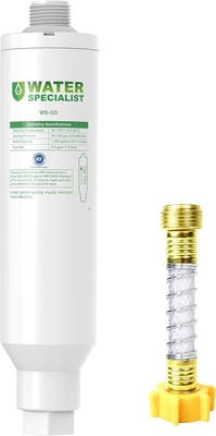 Garden Hose Water Filter with Hose Protector Compatible with Mist Cooling