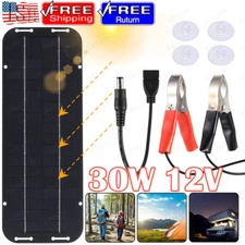 30W Solar Panel Kit 12V Trickle Charger Battery Charger Maintainer Boat RV Car