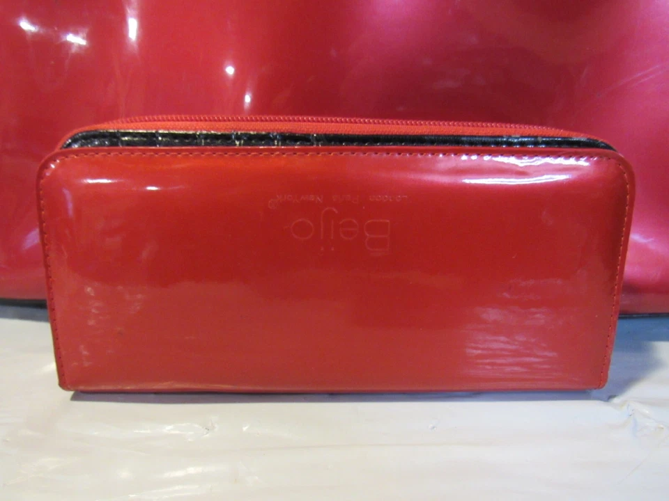 Bolso de mano de charol rojo beijo con billetera V26K Foto 2 de 4