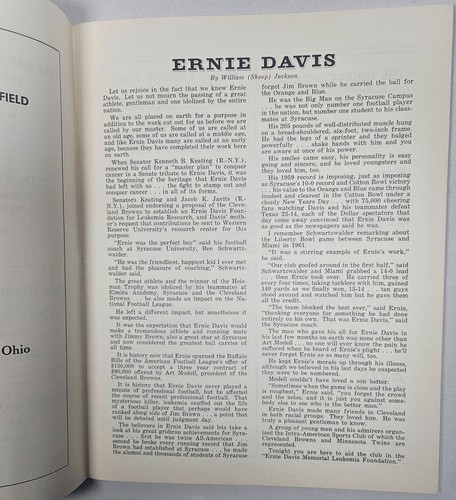 Vintage 1964 Ernie Davis Memorial Tribute Program Intra-American Sports Club - Picture 4 of 11