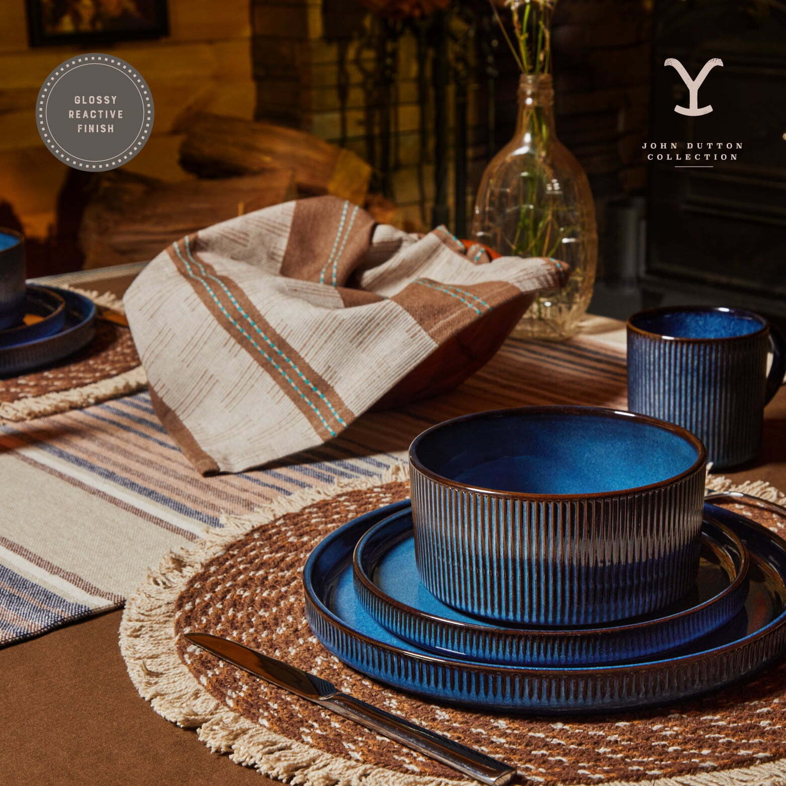 Yellowstone 12Piece Ceramic Dinnerware Set, John Collection eBay