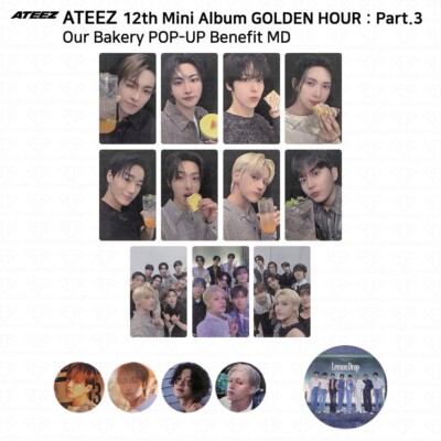 ATEEZ ourbakery トレカ ステッカー セット ATEEZ 12th Mini Golden Hour Part.3 Our Bakery POPUP Benefit