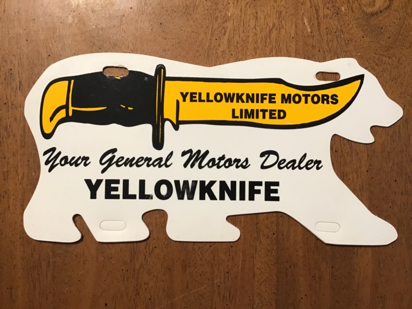 Yellowknife Motors License Plate PLASTIC Booster dealership Canada