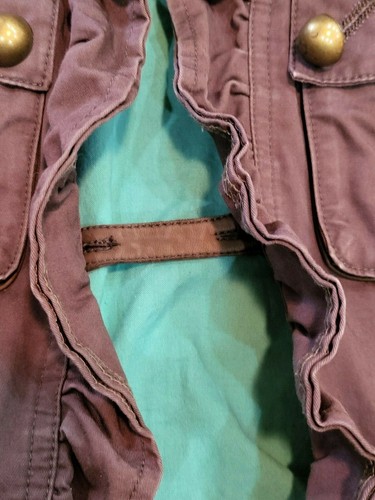 Mackage Brown Military Cropped Blazer Jacket Women's Medium Brass Accents VGC - Picture 10 of 12