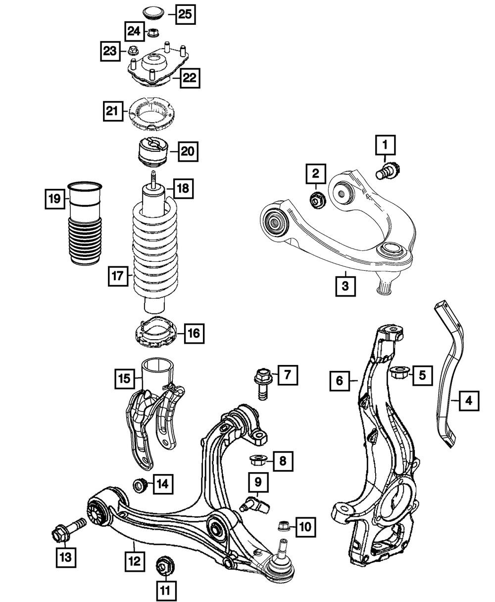 Genuine Mopar Suspension Shock Absorber Kit Right 68299144AE