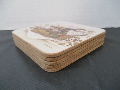 Cesta de cinco (5) posavasos con flores pañuelo espalda de corcho sin caja - Imagen 10 de 12