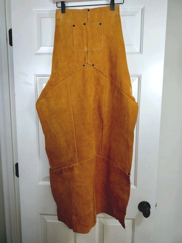 Weldas Leather Welding Apron, Split Cowhide,  Heavy Duty, 42", Brown