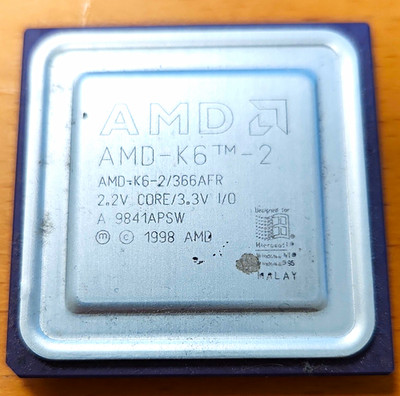 AMD K6-2 366MHz 366AFR Socket 7 CPU  - used - untested 