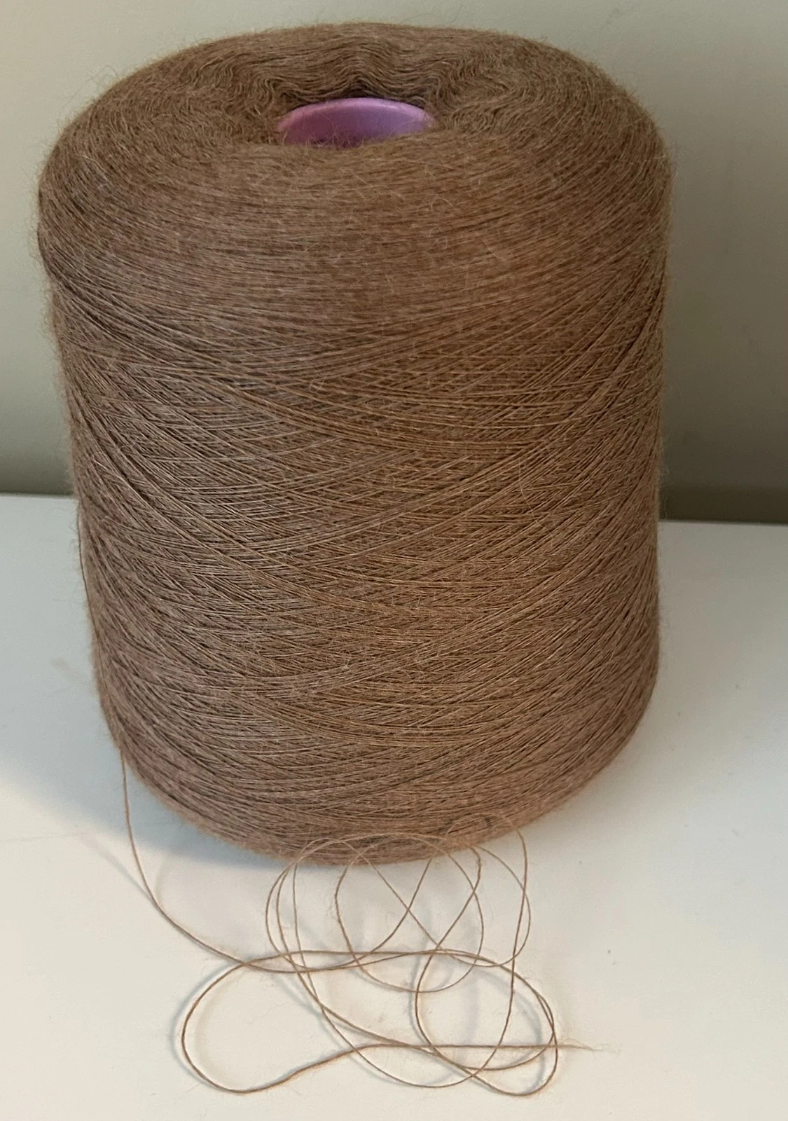 Spool Cone SOFT 2/20 LACE Peru BABY Alpaca Yarn 2lb 2oz 980g 7001 Soft Brown A - product detail image 3