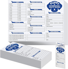 120 Pcs Puppy Vaccination Record Cards Canine Health Record Books 8.3 X 11 Inch
