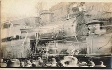 Rare RPPC G.N. Train Double Exposure Photo Postcard "My Economy 2 in 1" c.1910s
