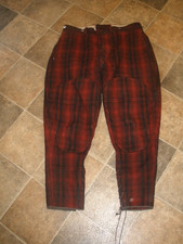 Vintage Men's Woolrich Red/Black Plaid Hunting Pants buttons-no zipper