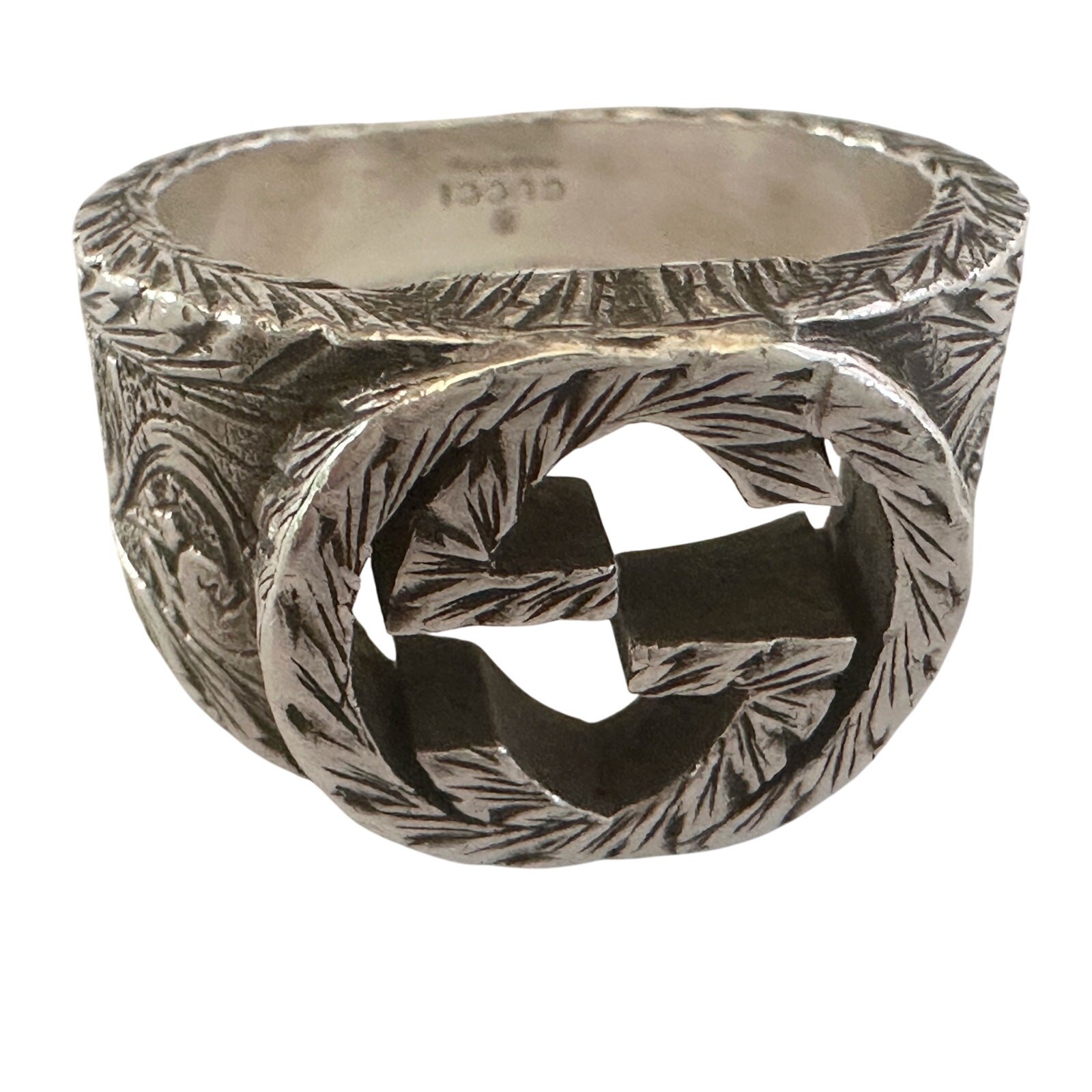 Gucci Interlocking G Arabesque Ring Sterling Silv… - image 8
