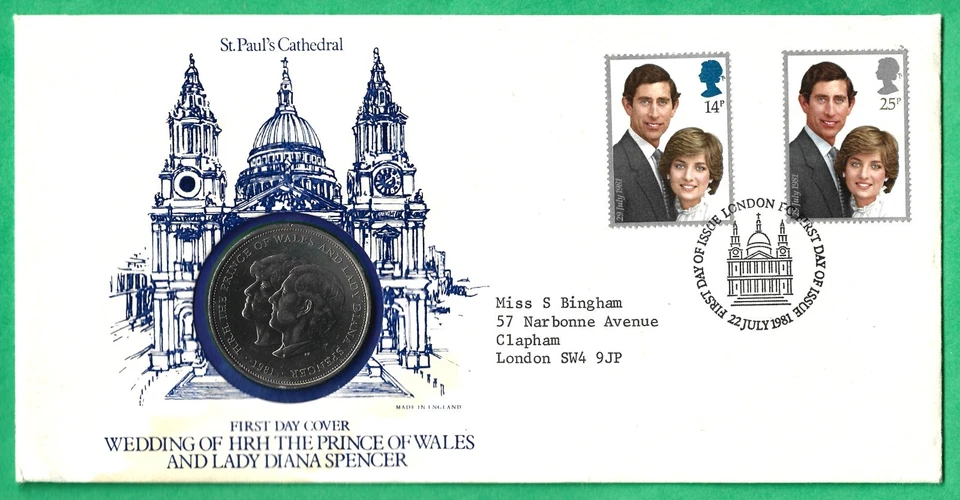 2 First Day Covers from 1981, Stamp & Medal Tribute of The Royal Wedding - Image 4 of 4