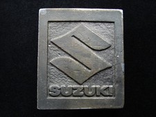 RH05133 VINTAGE 1970s  SUZUKI  MOTORCYCLES ADVERTISEMENT BELT BUCKLE