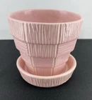 McCoy Pink Basketweave Flower Pot