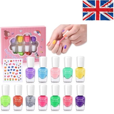 Wunderschönes Kinder Nagellack Set mit Glitzer & Blumenstickern - Perfektes Geschenk!