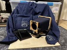 Intrepid 4x5 Camera with Case Dark Cloth Fresnel Screen 2 Toyo Film Holders