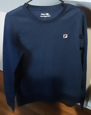 FILA Mens Long Sleeve Crew Neck Lightweight Sweatshirt, NAVY, M