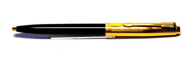 Parker 45 Insignia Schwarz Kugelschreiber hat seltene Rolled Gold Cap